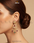 Aster Cascading Kundan Earrings