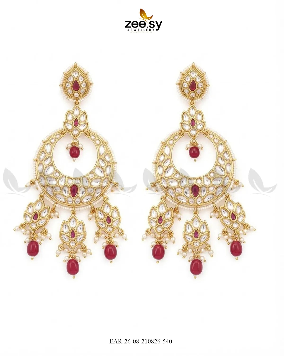 Dahlia Royal Kundan Chandbalis Earrings