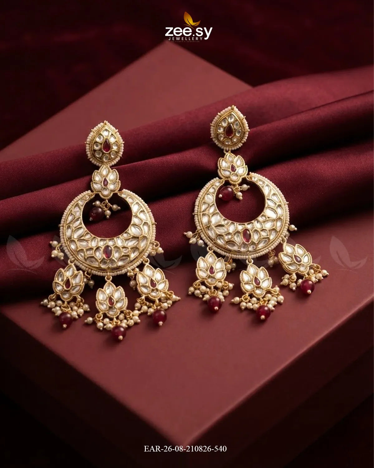 Dahlia Royal Kundan Chandbalis Earrings