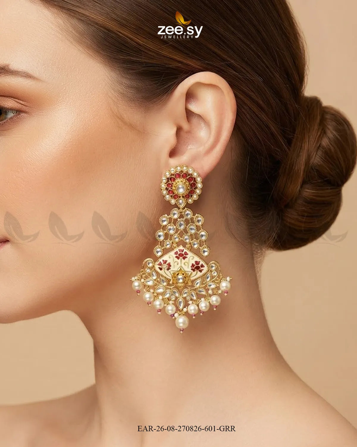 Jasmine Kundan Pearl Earring