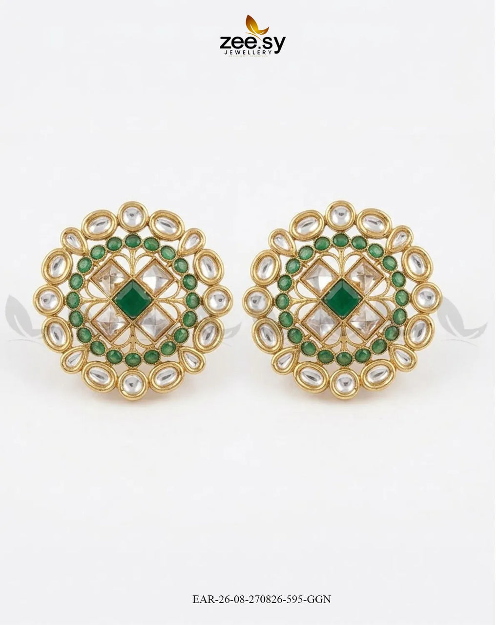 Meadow Statement Kundan Earrings