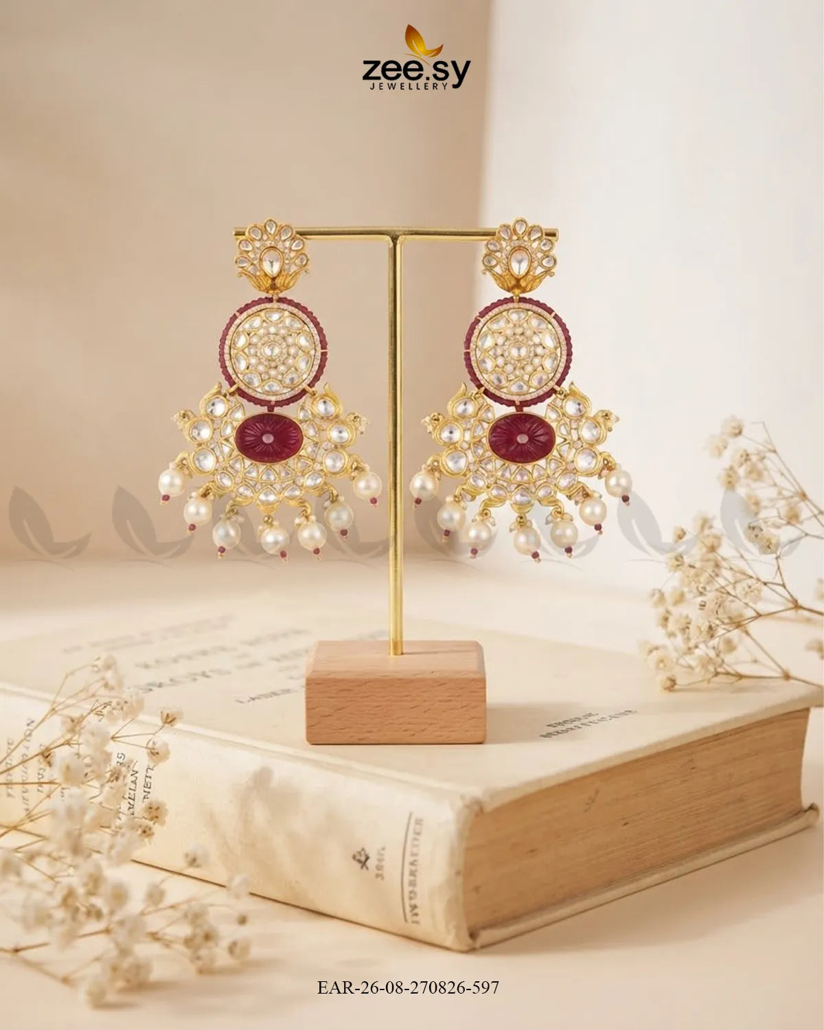 Radiance Carved Kundan Earring